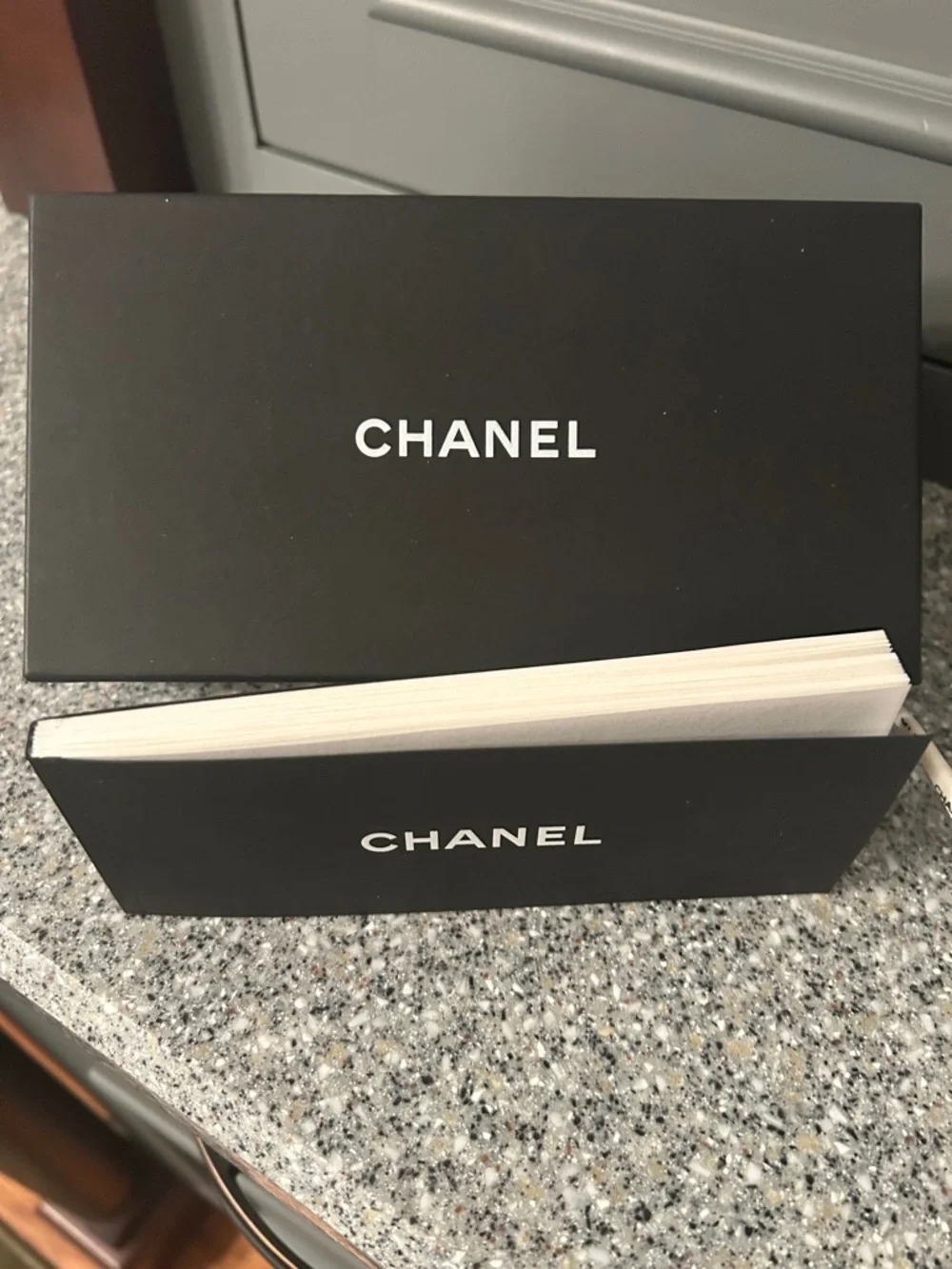 CHANEL White and Black Oversized Square Sunglasses and matching CHANEL Bandana - Picture 2 of 7